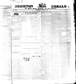 cover page of Brighton Herald published on April 27, 1833