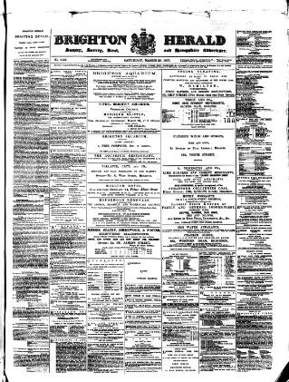 cover page of Brighton Herald published on March 29, 1873
