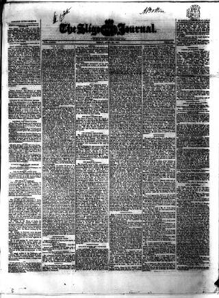cover page of Sligo Journal published on April 26, 1861