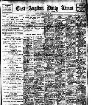 cover page of East Anglian Daily Times published on April 20, 1907