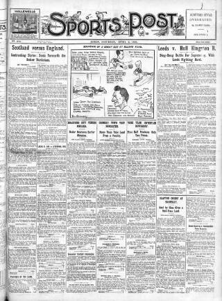 cover page of Sports Post (Leeds) published on April 4, 1925
