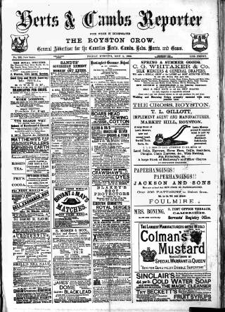 cover page of Herts & Cambs Reporter & Royston Crow published on May 5, 1882