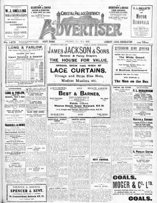 cover page of Crystal Palace District Times & Advertiser published on May 7, 1926