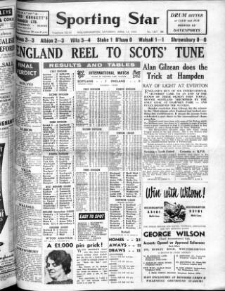 cover page of Sporting Star (Wolverhampton) published on April 11, 1964