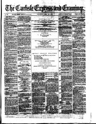 cover page of Carlisle Express and Examiner published on April 24, 1875