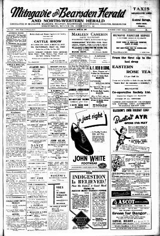 cover page of Milngavie and Bearsden Herald published on April 26, 1947