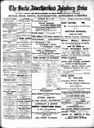 cover page of Bucks Advertiser & Aylesbury News published on May 4, 1912