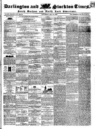 cover page of Darlington & Stockton Times, Ripon & Richmond Chronicle published on May 8, 1852