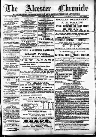cover page of Alcester Chronicle published on April 26, 1879