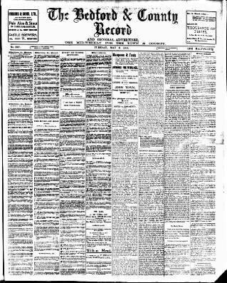cover page of Bedford Record published on May 9, 1905