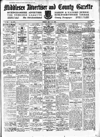 cover page of Uxbridge & W. Drayton Gazette published on May 16, 1930