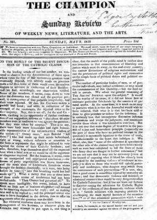 cover page of Champion (London) published on May 9, 1819
