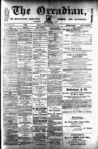 cover page of Orcadian published on April 29, 1905