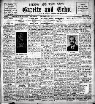 cover page of Beeston Gazette and Echo published on May 9, 1914