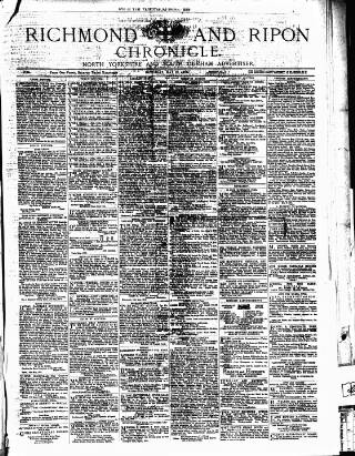 cover page of Richmond & Ripon Chronicle published on May 20, 1876