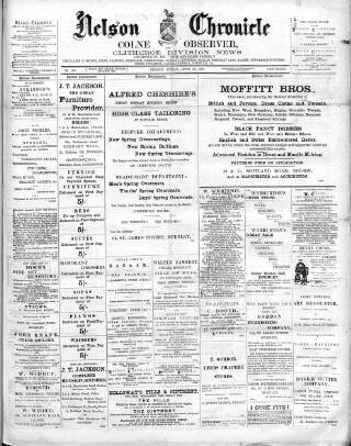 cover page of Nelson Chronicle, Colne Observer and Clitheroe Division News published on April 29, 1892