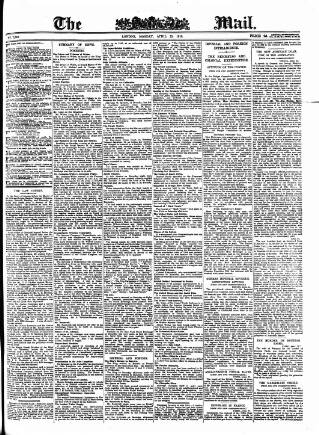 cover page of Evening Mail published on April 25, 1910