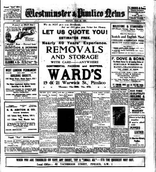 cover page of Westminster & Pimlico News published on May 21, 1937