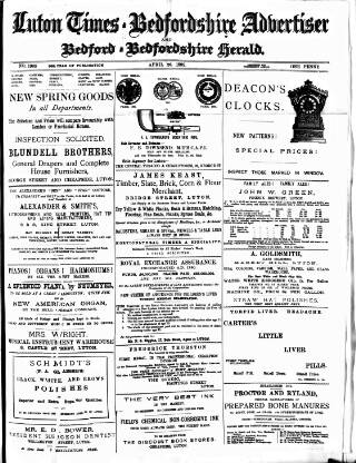 cover page of Luton Times and Advertiser published on April 29, 1892
