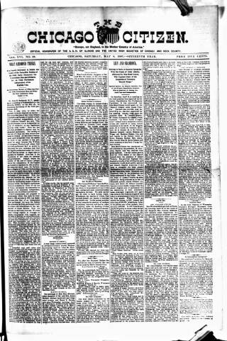 cover page of Chicago Citizen published on May 8, 1897