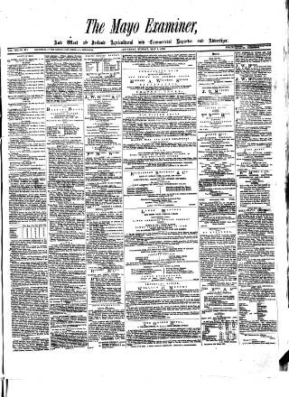 cover page of Mayo Examiner published on May 8, 1876