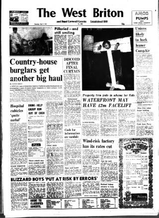 cover page of West Briton and Cornwall Advertiser published on May 7, 1981