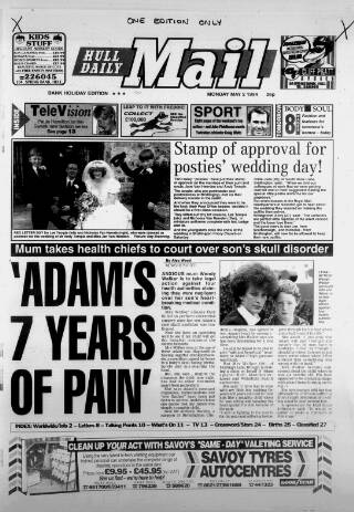 cover page of Hull Daily Mail published on May 2, 1994