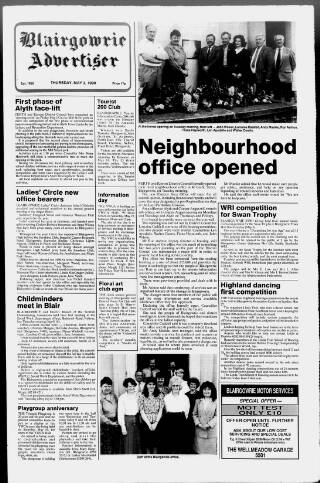 cover page of Blairgowrie Advertiser published on May 3, 1990