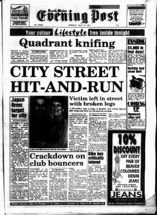 cover page of South Wales Daily Post published on May 13, 1991