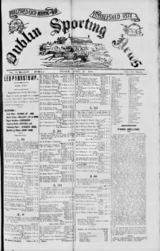 cover page of Dublin Sporting News published on April 27, 1900