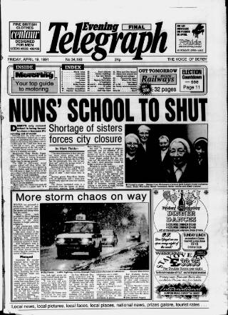 cover page of Derby Daily Telegraph published on April 19, 1991