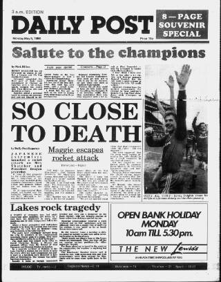 cover page of Liverpool Daily Post published on May 5, 1986