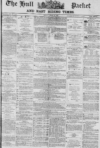 cover page of Hull Packet published on April 16, 1875