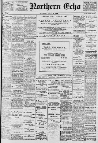 cover page of Northern Echo published on April 19, 1900