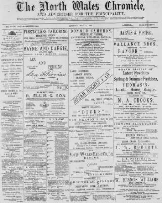 cover page of North Wales Chronicle published on May 11, 1895