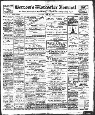 cover page of Worcester Journal published on April 25, 1896