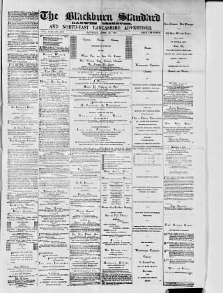 cover page of Blackburn Standard published on April 25, 1885