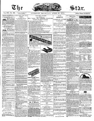 cover page of The Star published on April 23, 1874
