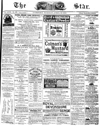 cover page of The Star published on April 19, 1881