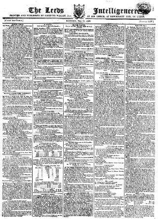 cover page of Leeds Intelligencer published on May 12, 1806