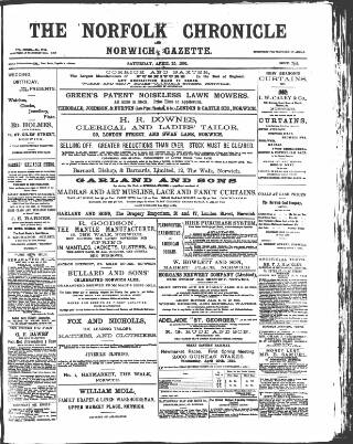 cover page of Norfolk Chronicle published on April 25, 1891