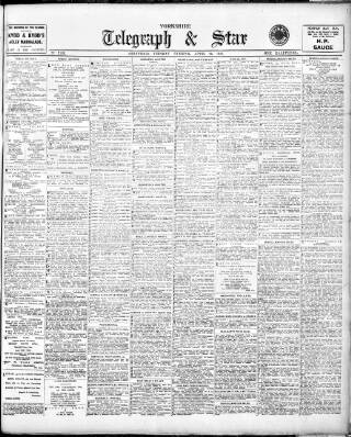 cover page of Sheffield Evening Telegraph published on April 26, 1910