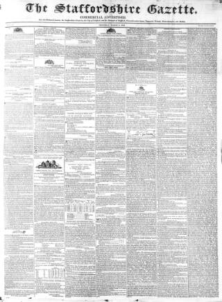 cover page of Staffordshire Gazette and County Standard published on March 3, 1842