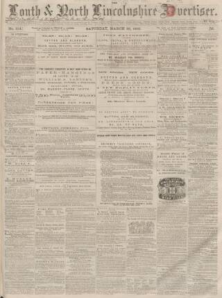 cover page of Louth and North Lincolnshire Advertiser published on March 28, 1863