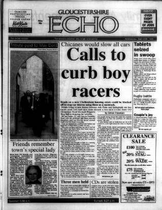 cover page of Gloucestershire Echo published on April 24, 1996