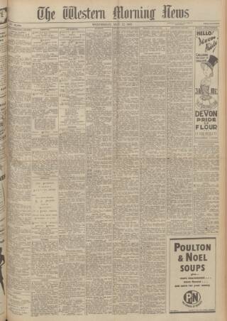 cover page of Western Morning News published on May 12, 1943