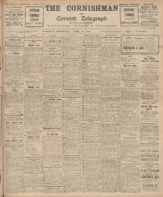 cover page of Cornishman published on April 25, 1929