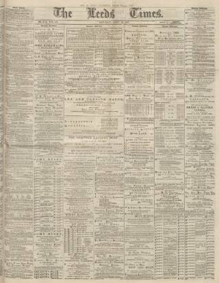 cover page of Leeds Times published on April 18, 1885