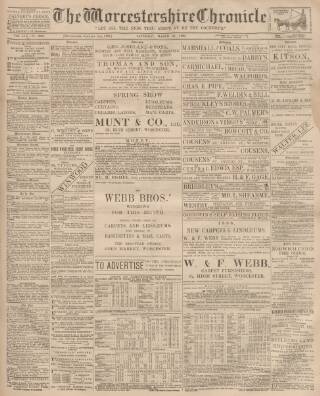 cover page of Worcestershire Chronicle published on March 28, 1896