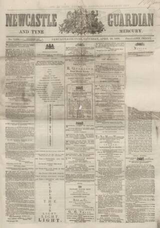 cover page of Newcastle Guardian and Tyne Mercury published on April 25, 1868